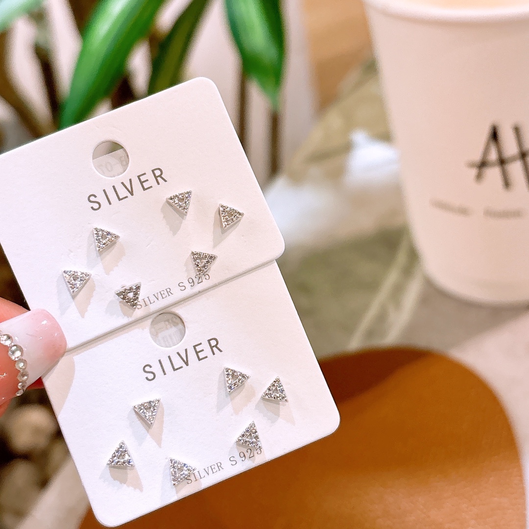 High Polish Silver Earrings Ins Style Birthday Silver