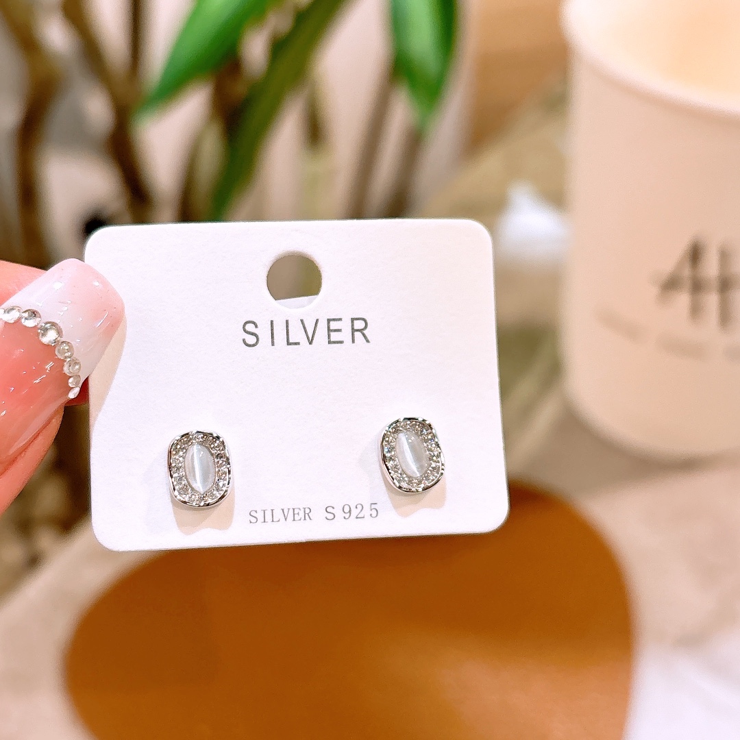 S925 Sterling Silver Earrings Delicate Wedding Silver