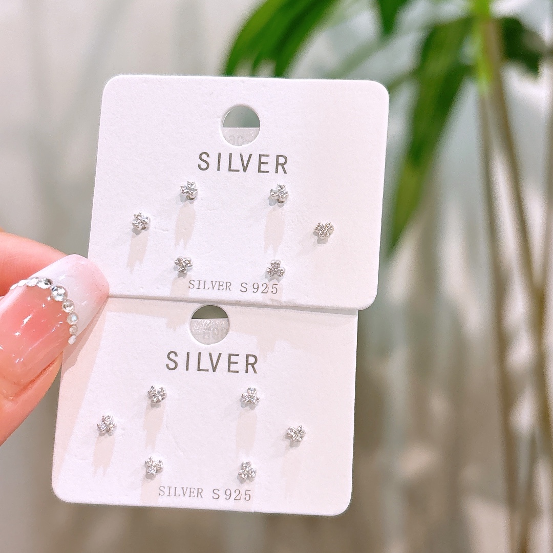 S925 Sterling Silver Earrings Fresh Bestie Gift Silver