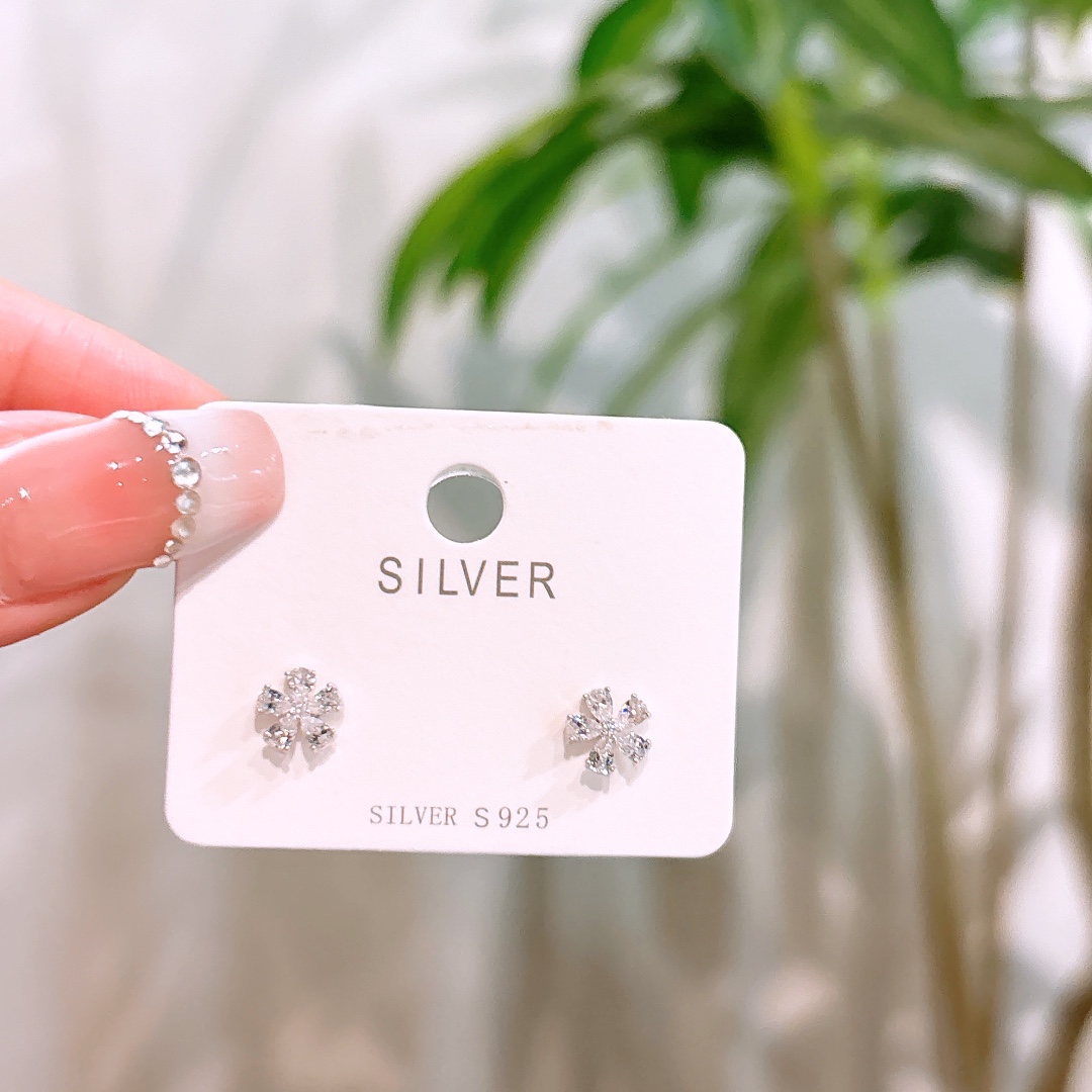 S925 Sterling Silver Earrings Cute Workplace Gold