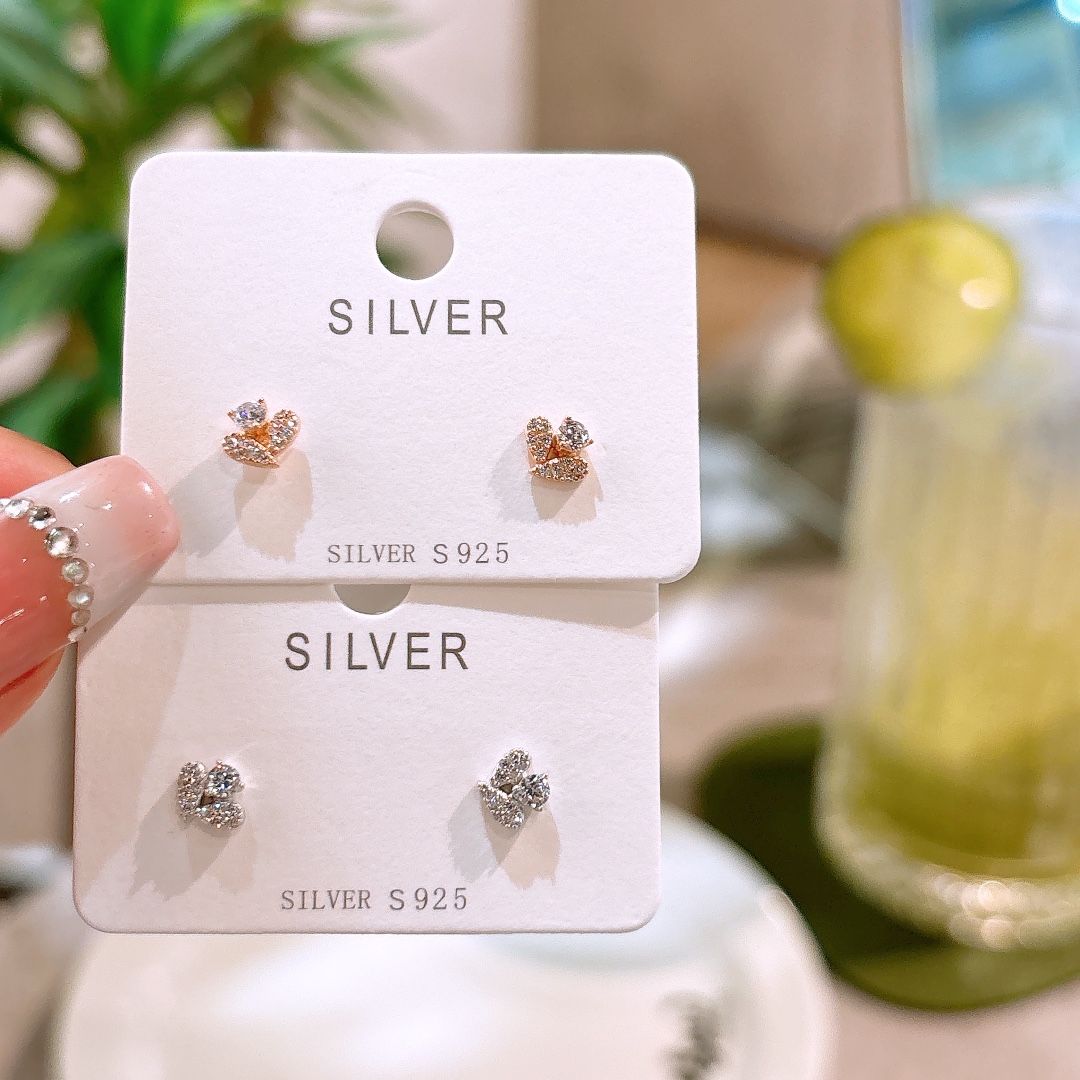 925 Silver Earrings Dainty Wedding Gold