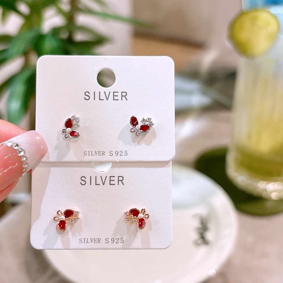 Hochglanzpoliertes Silber Ohrringe Weich Bankett Silber