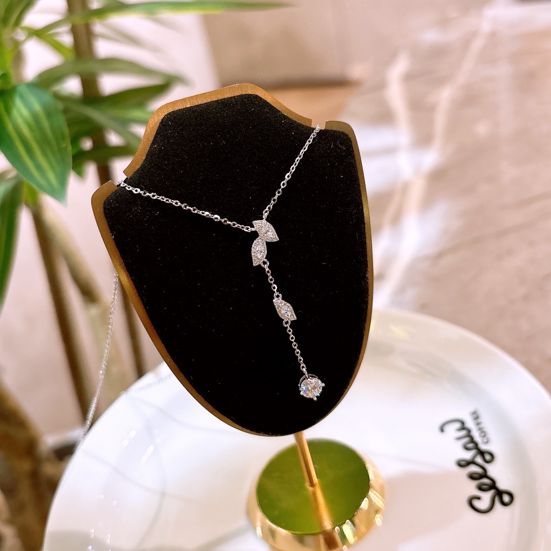 925 Silver Moissanite Necklace Ins Style Birthday Gold