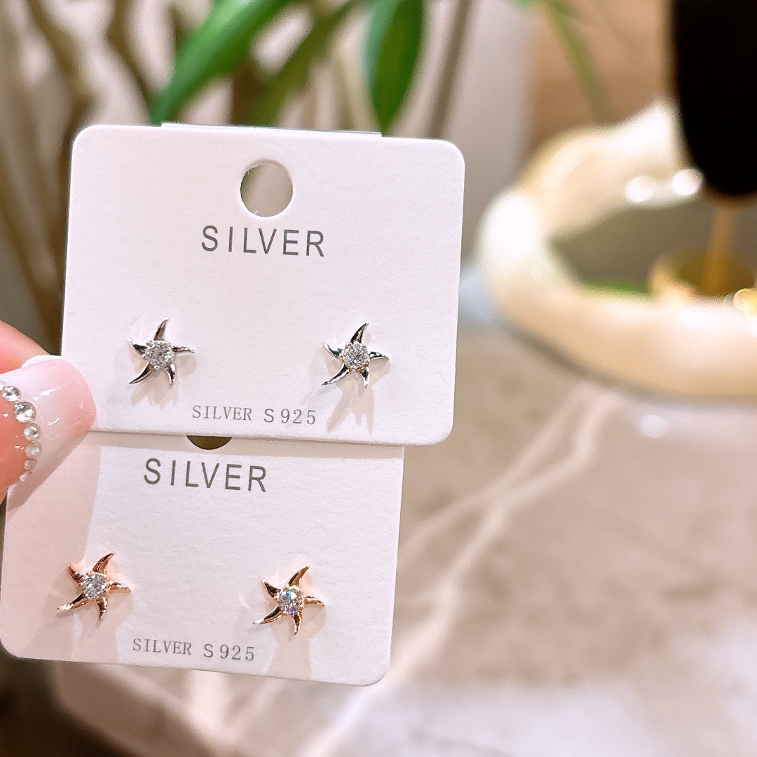 Low Allergy Silver Earrings Fashion Anniversary Gold