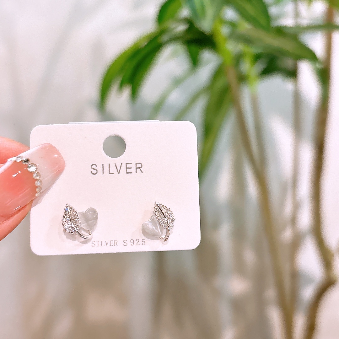 Nickel Free Silver Earrings Light Luxury Party Gold