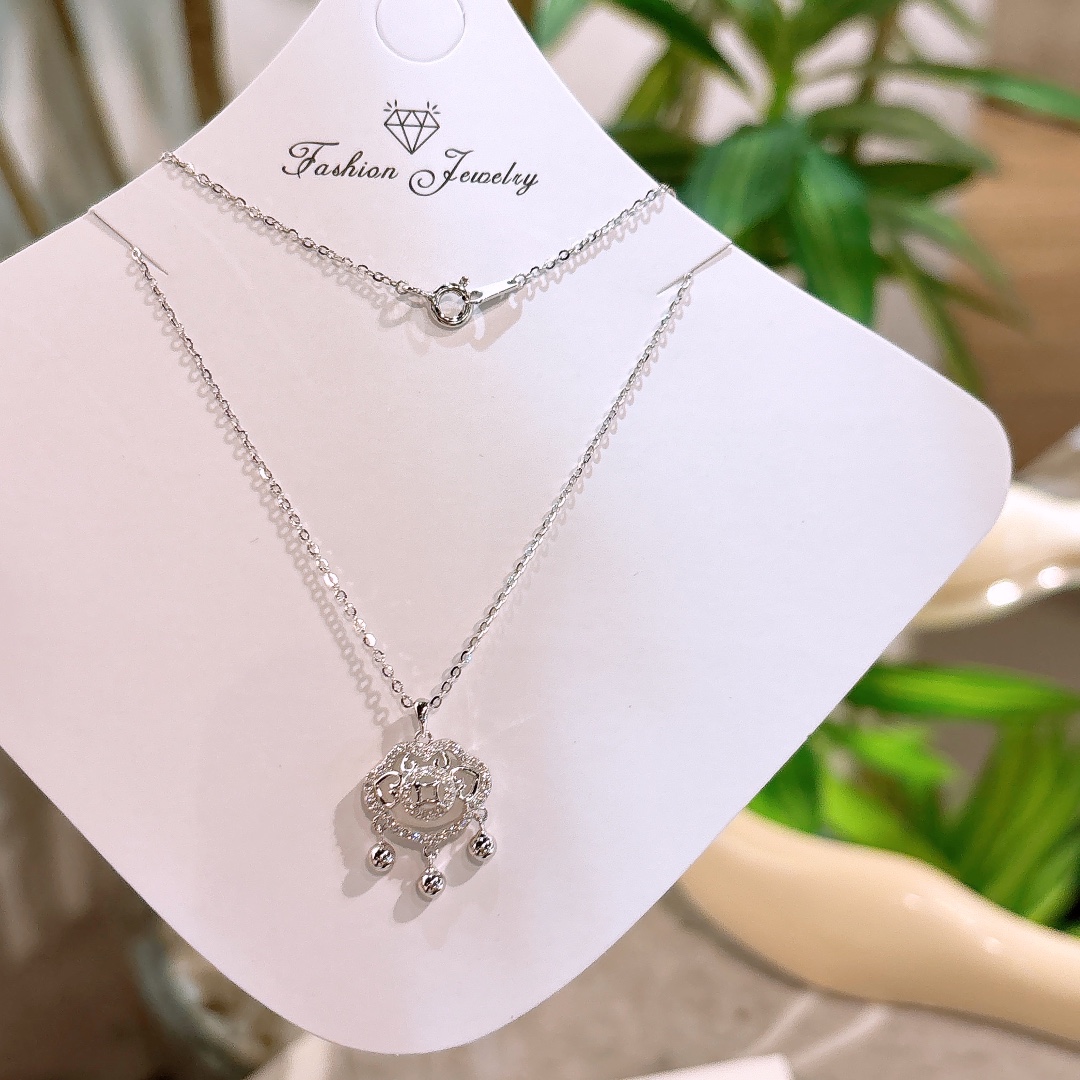 精巧低アレルギー銀ネックレスシルバー 新年