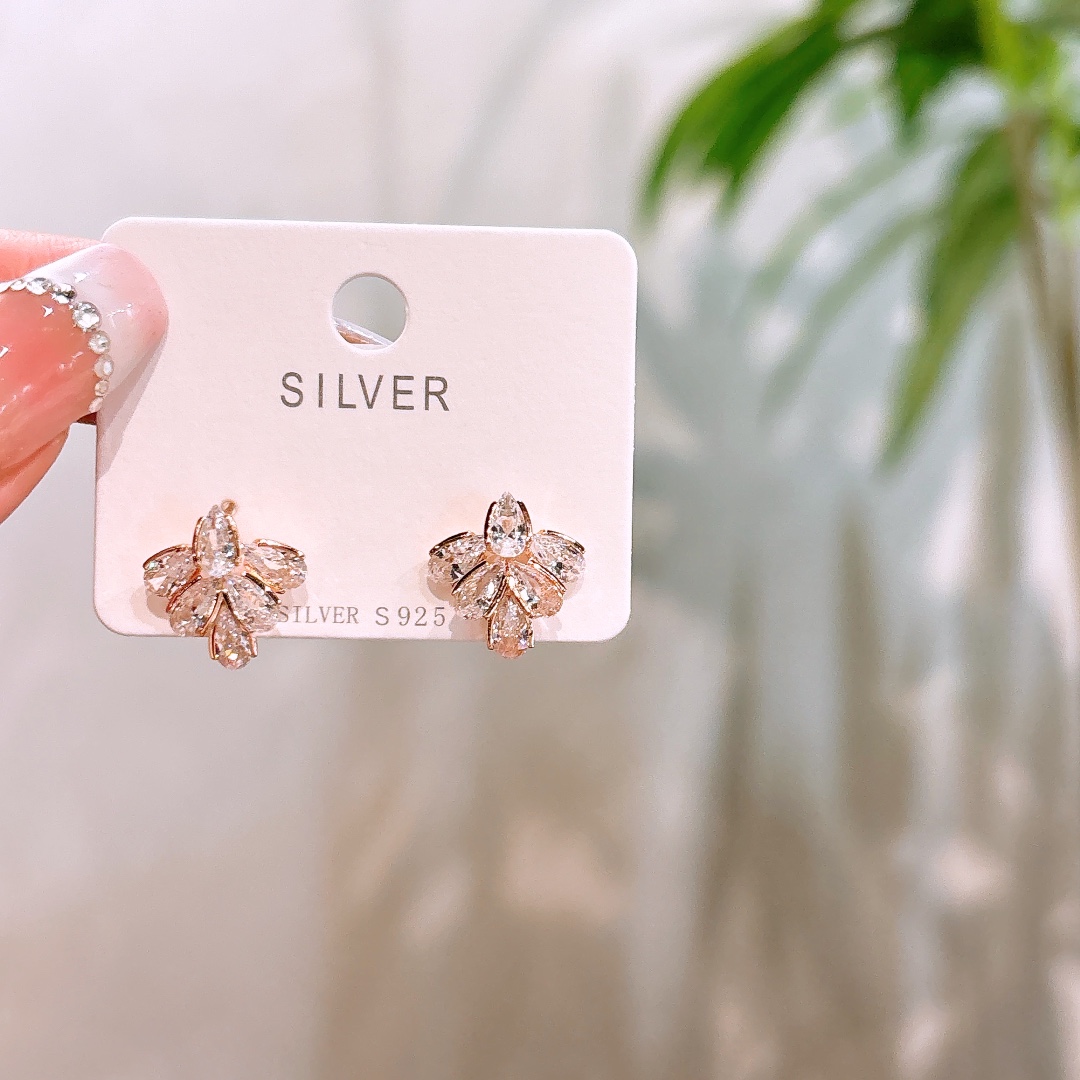 925 Silver Earrings Light Luxury Date Night Gold