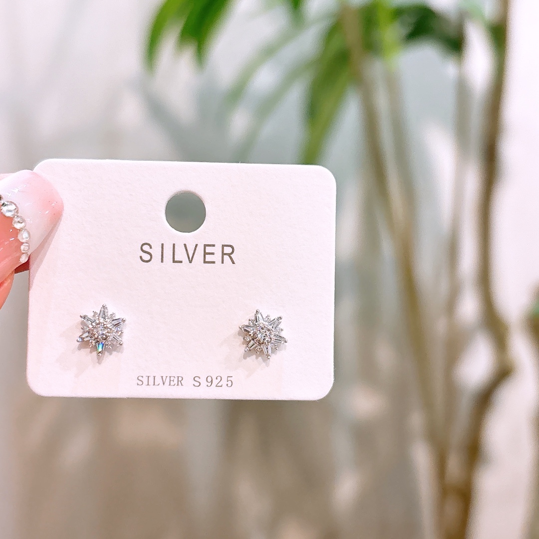 Hypoallergenic Silver Earrings Korean Style Wedding Favor Gold