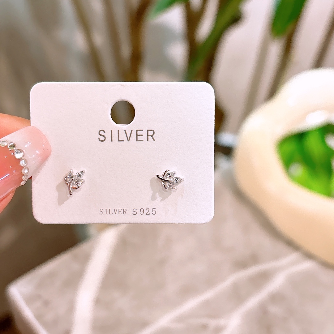 Solid Silver Earrings Sweet Spring Festival Gold