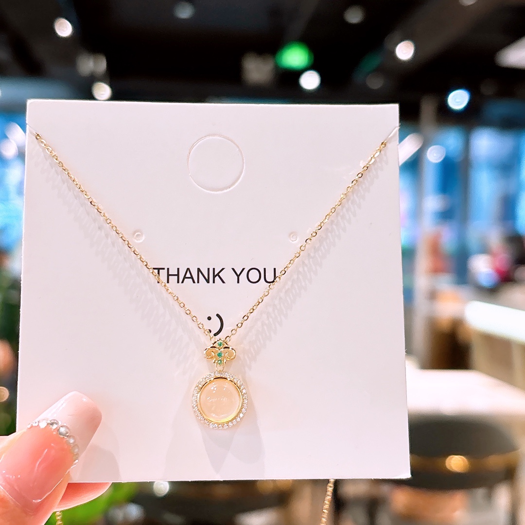 S925 Sterling Silver Necklace Lively Office Gold