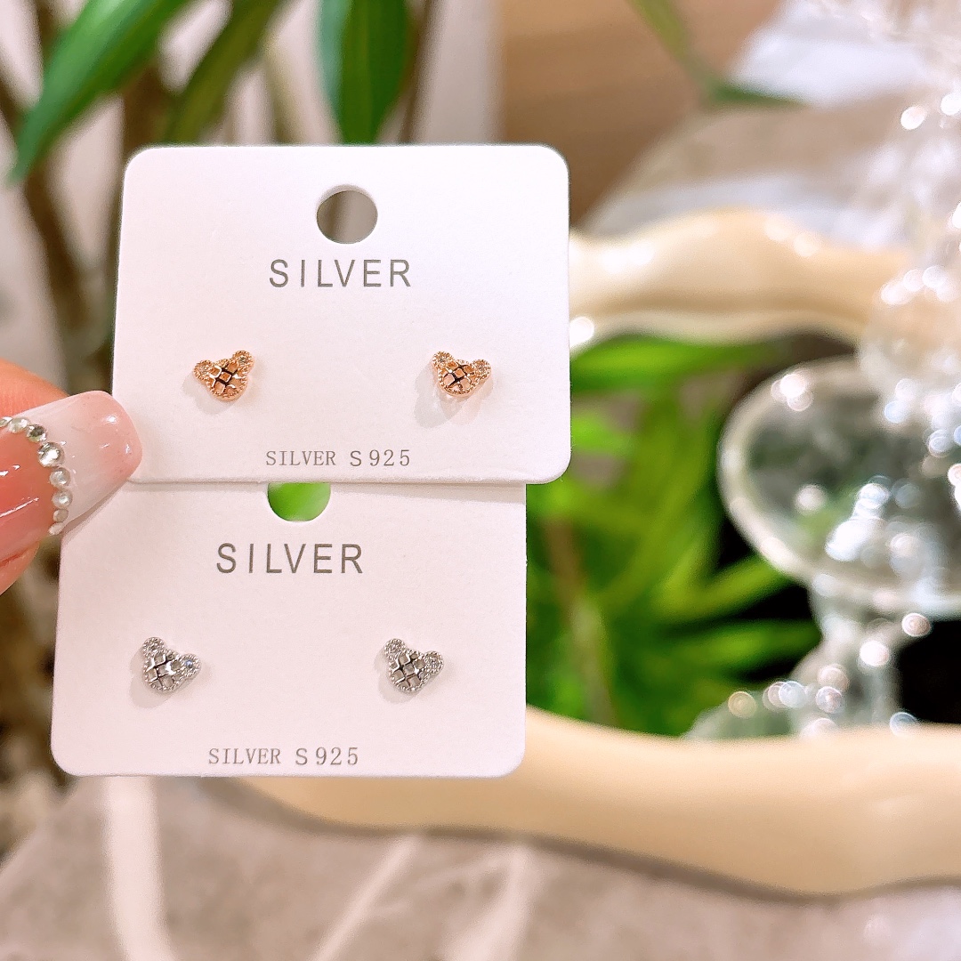 925 Silver Earrings Fashion Housewarming Gold