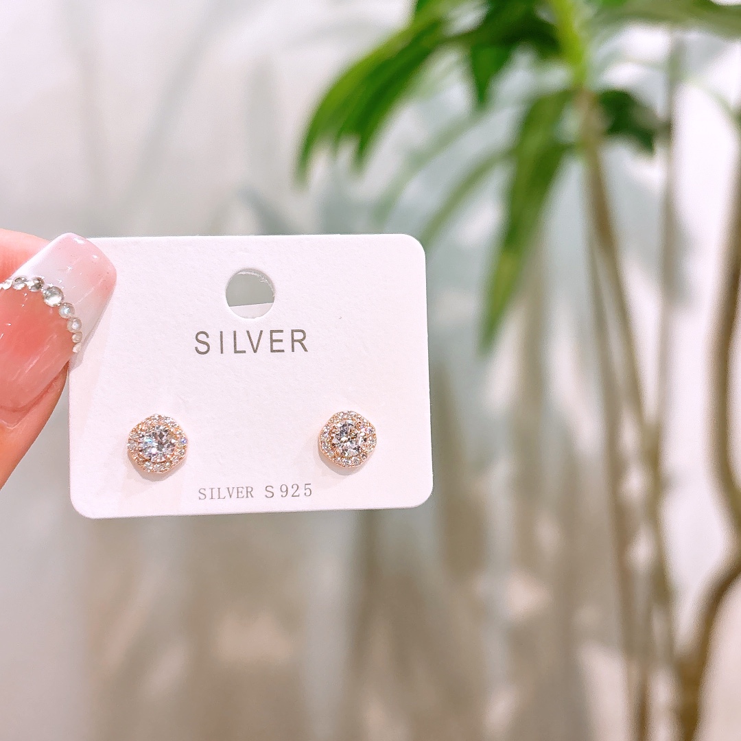 S925 Sterling Silver Earrings Gentle Father's Day Silver