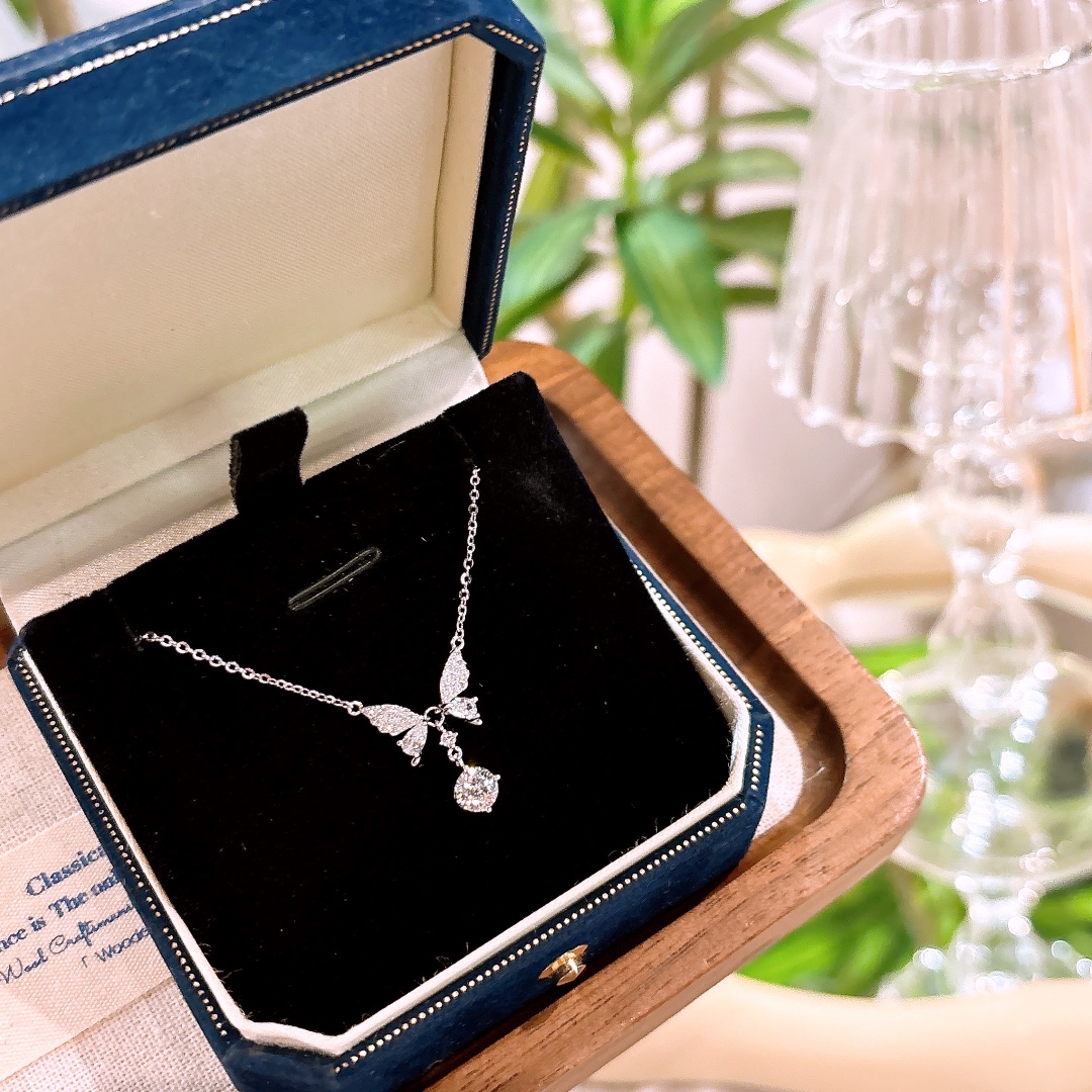 レトロ925シルバーモアッサナイトネックレスゴールド 婚約