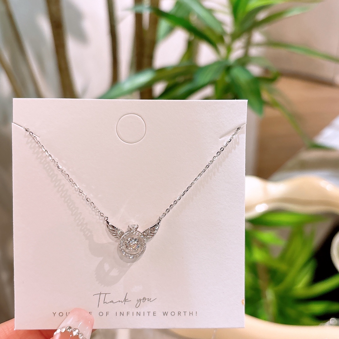 ミニマルニッケル無添加銀モアッサナイトネックレスゴールド ウェディング