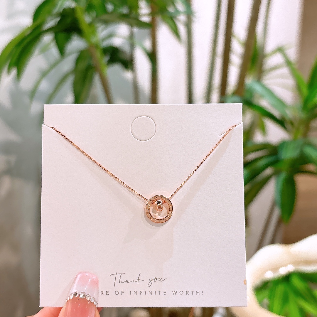 High Polish Silver Necklace French Birthday Gold