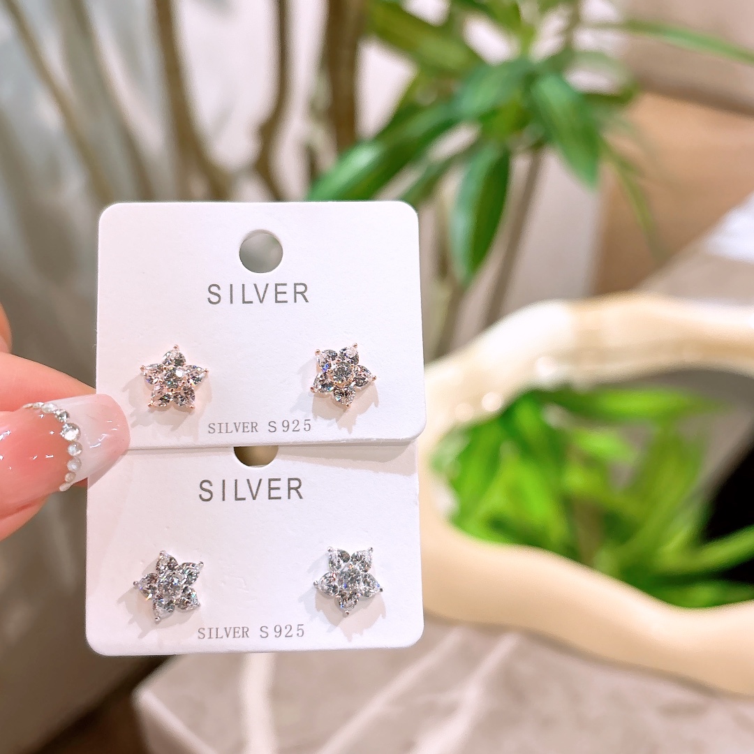 S925 Sterling Silver Earrings Girly Confession Silver