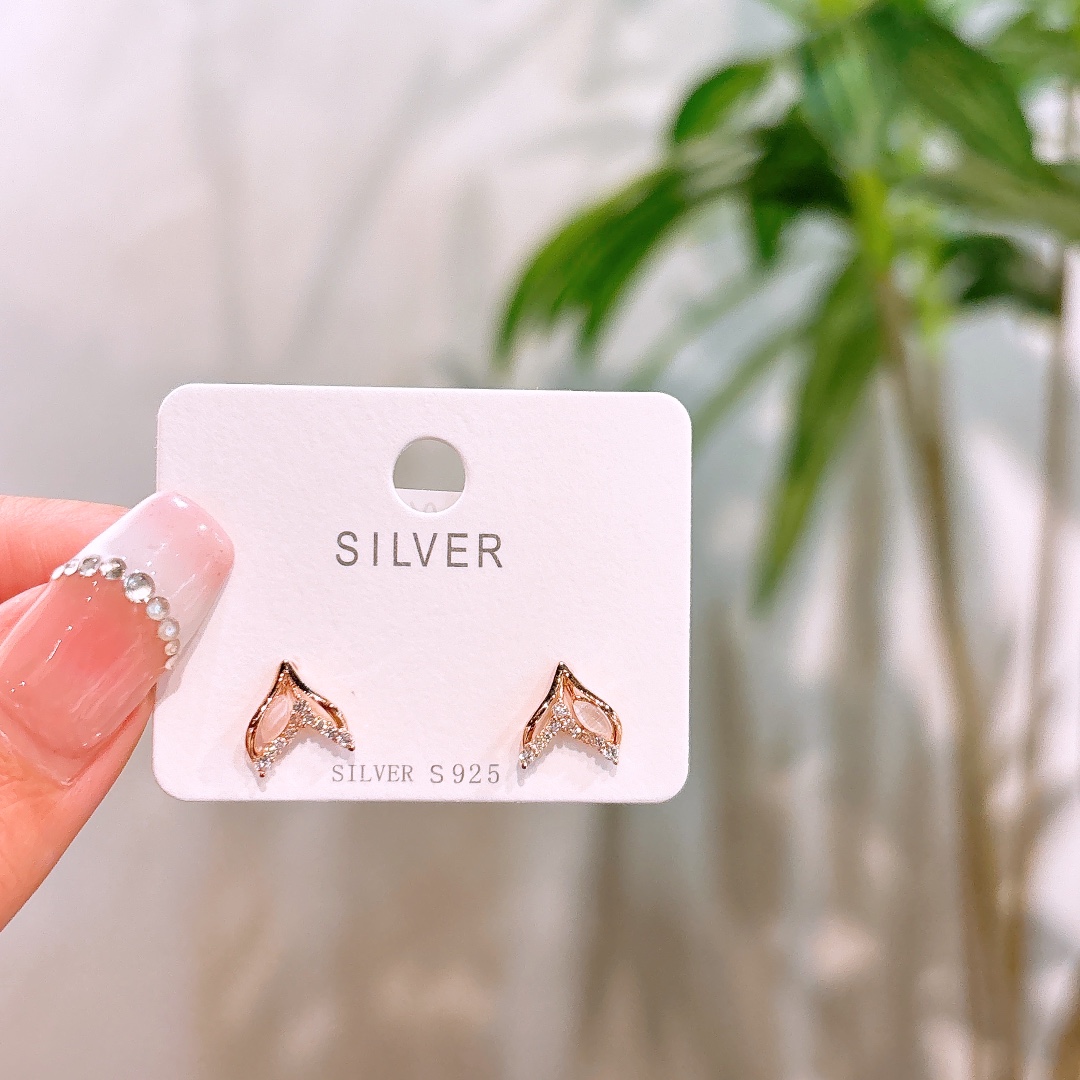 Solid Silver Earrings Fashion Graduation Silver