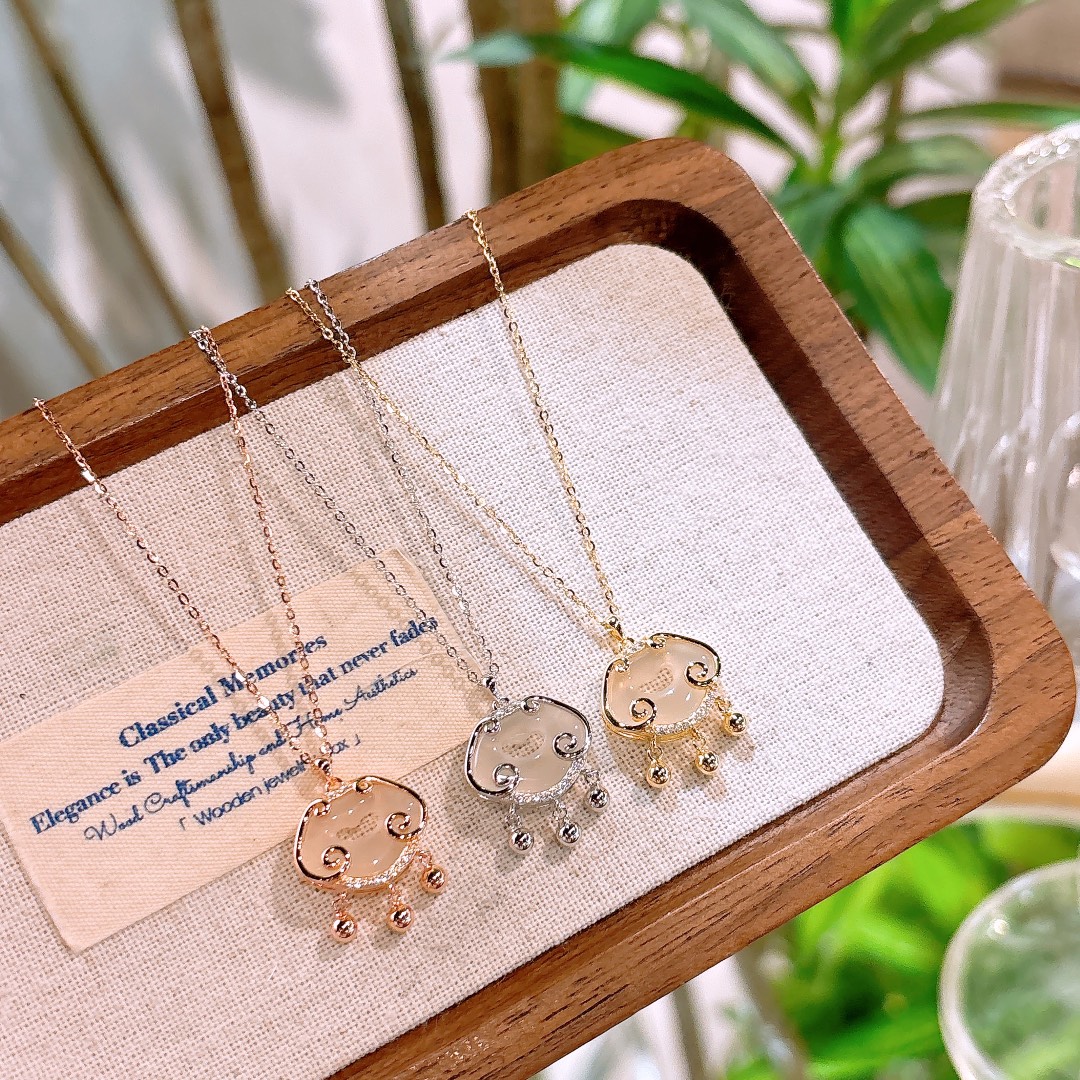 High Polish Silver Necklace Korean Style Office Silver