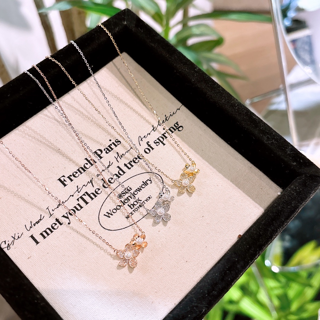 S925 Sterling Silver Necklace Korean Style Office Gold