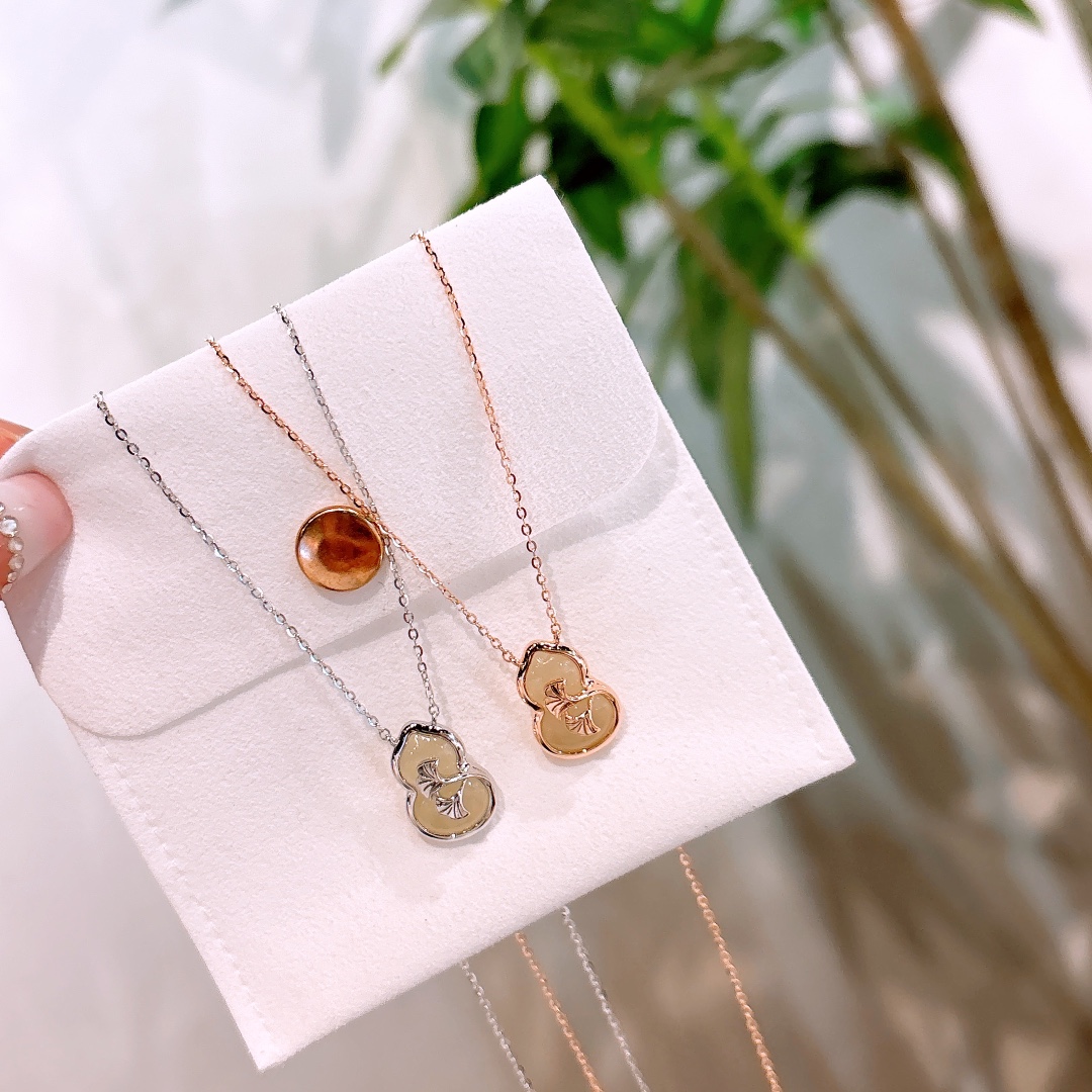 Low Allergy Silver Hetian Jade Necklace Forest Birthday Silver