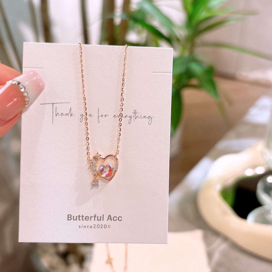 S925 Sterling Silver Necklace French Date Night Gold