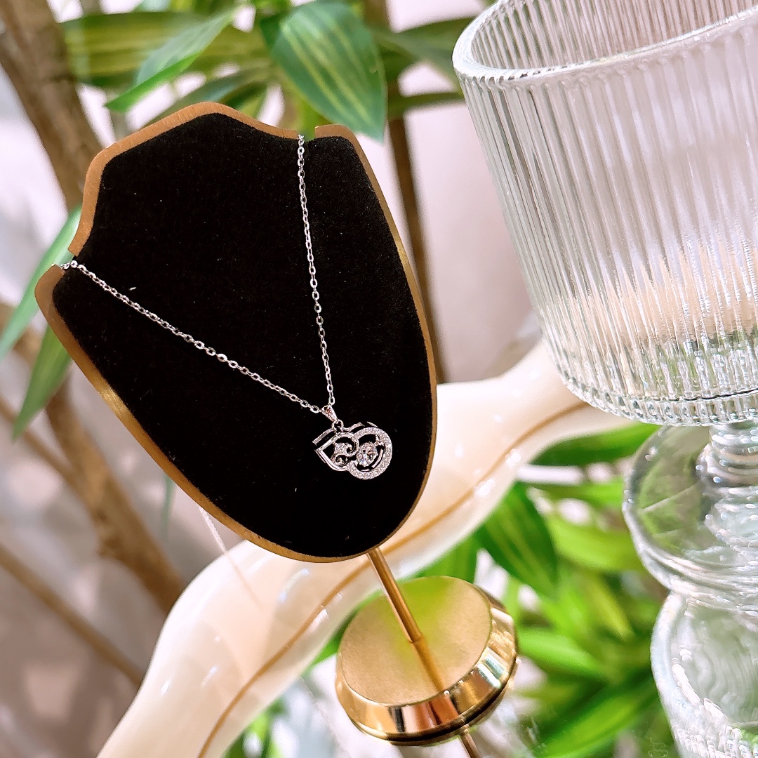 High Polish Silver Necklace French Gift for Her Silver