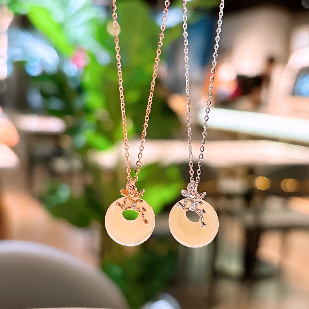 High Polish Silver Hetian Jade Necklace Unique Party Silver