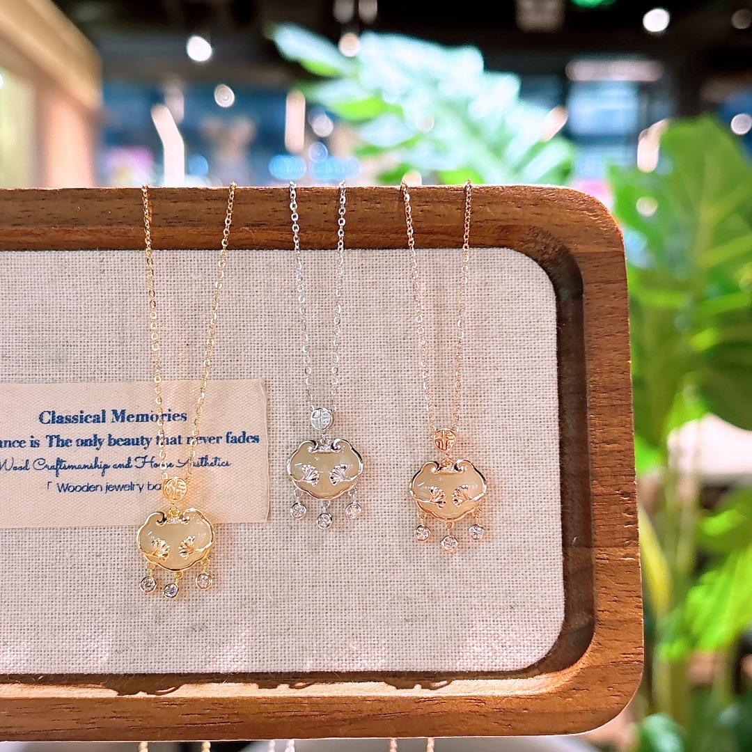 Solid Silver Hetian Jade Necklace Pure Wedding Registration Silver