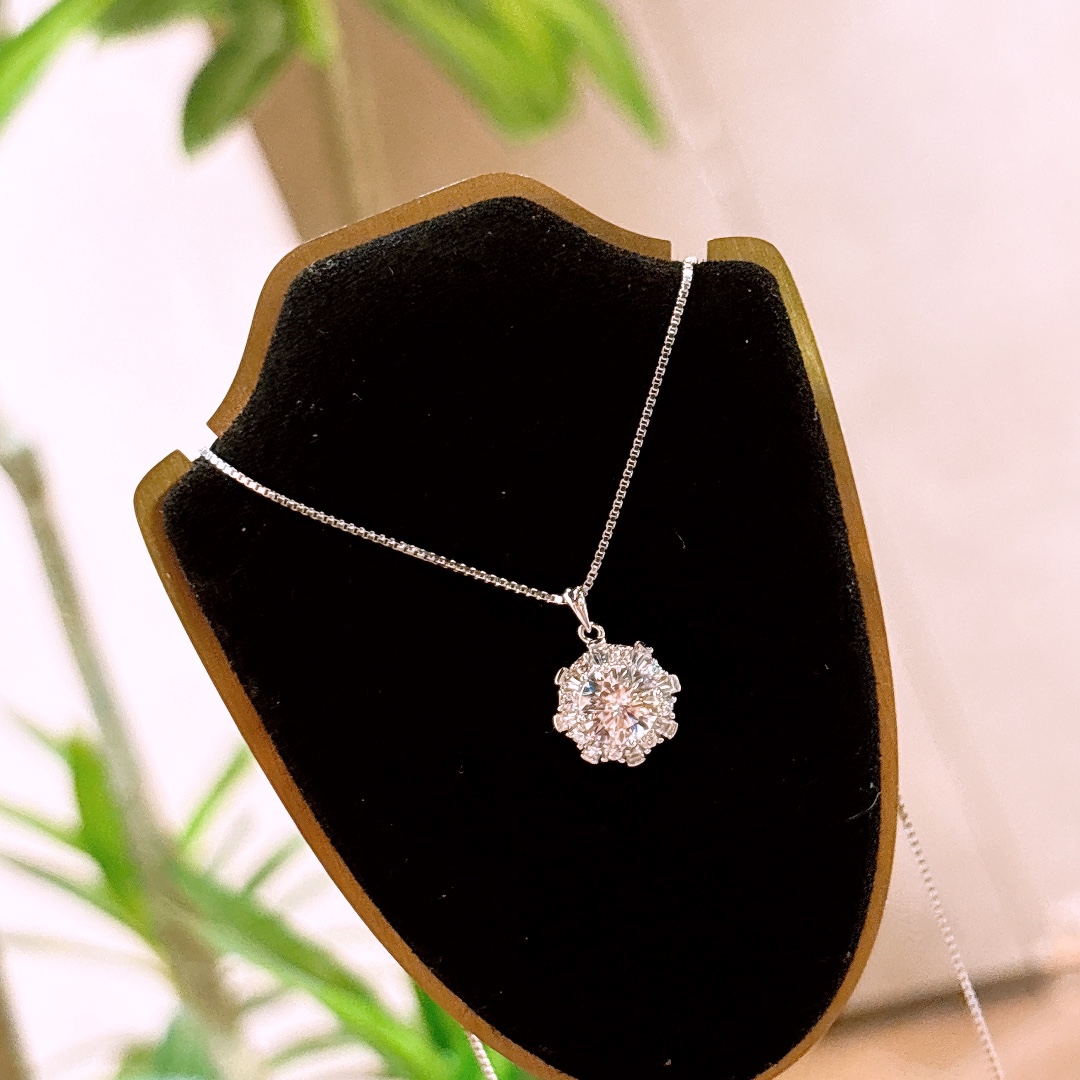 925 Silver Moissanite Necklace Dainty Bestie Gift Gold