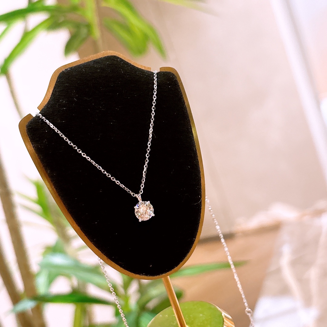 Hypoallergenes Silber Moissanit Kette Minimalistisch Standesamt Silber