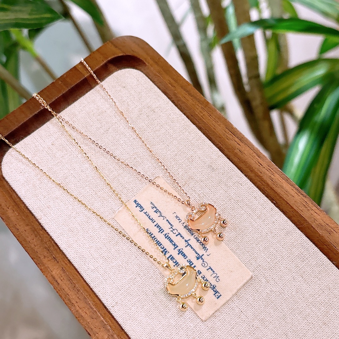 925 Silver Hetian Jade Necklace Ins Style New Year Silver