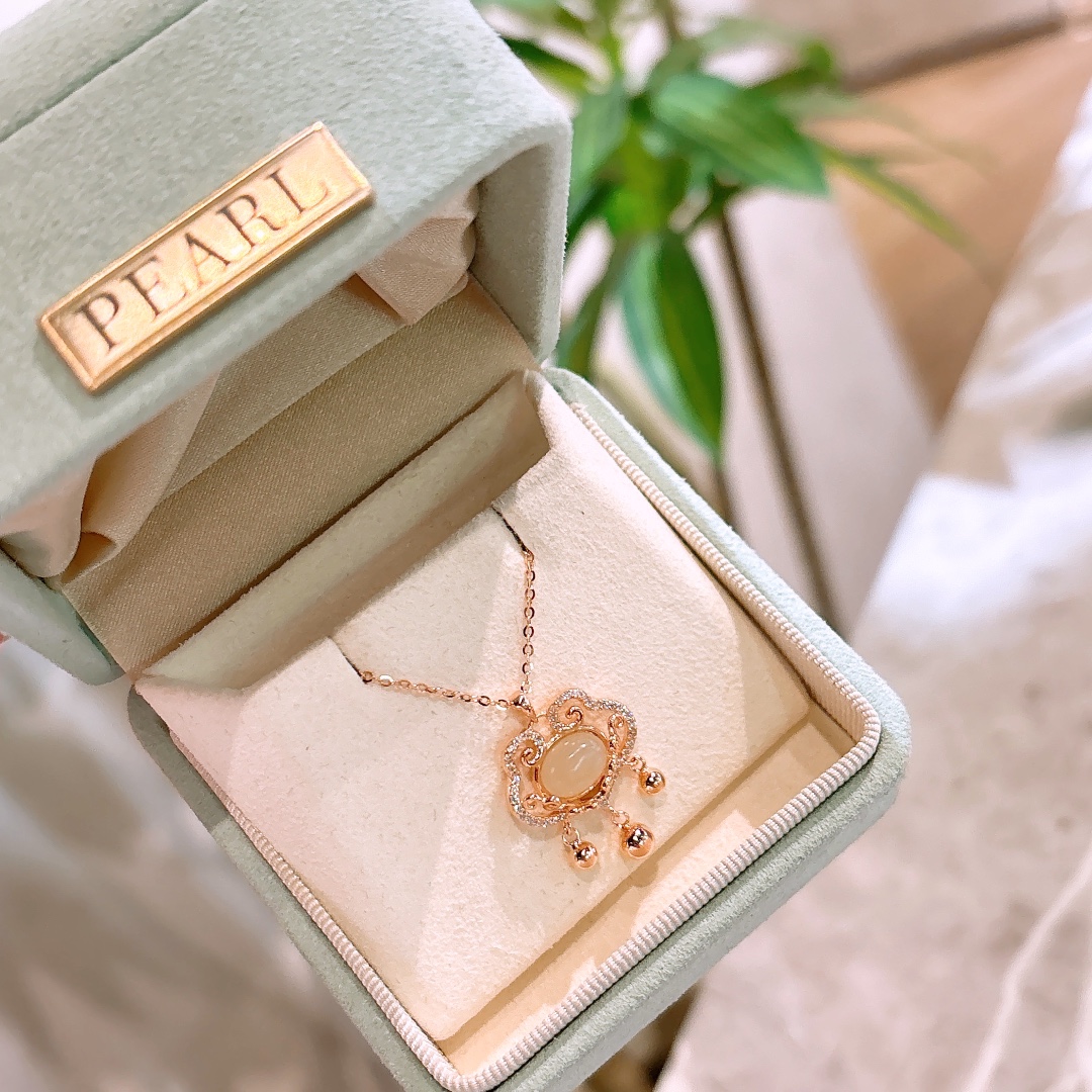 925 Silver Hetian Jade Necklace Fresh Mother's Birthday Silver