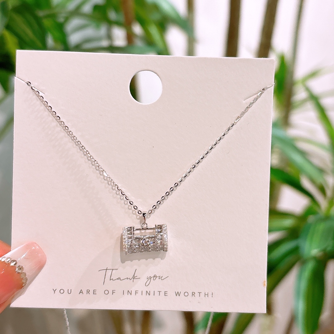 S925 Sterling Silver Necklace Dainty Father's Day Gold