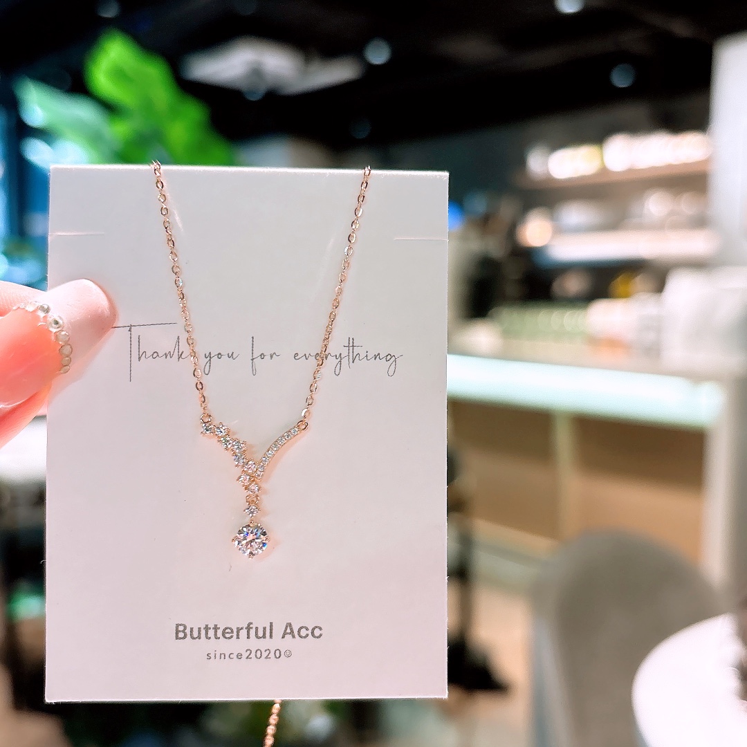 S925 Sterling Silver Necklace Cute Workplace Silver