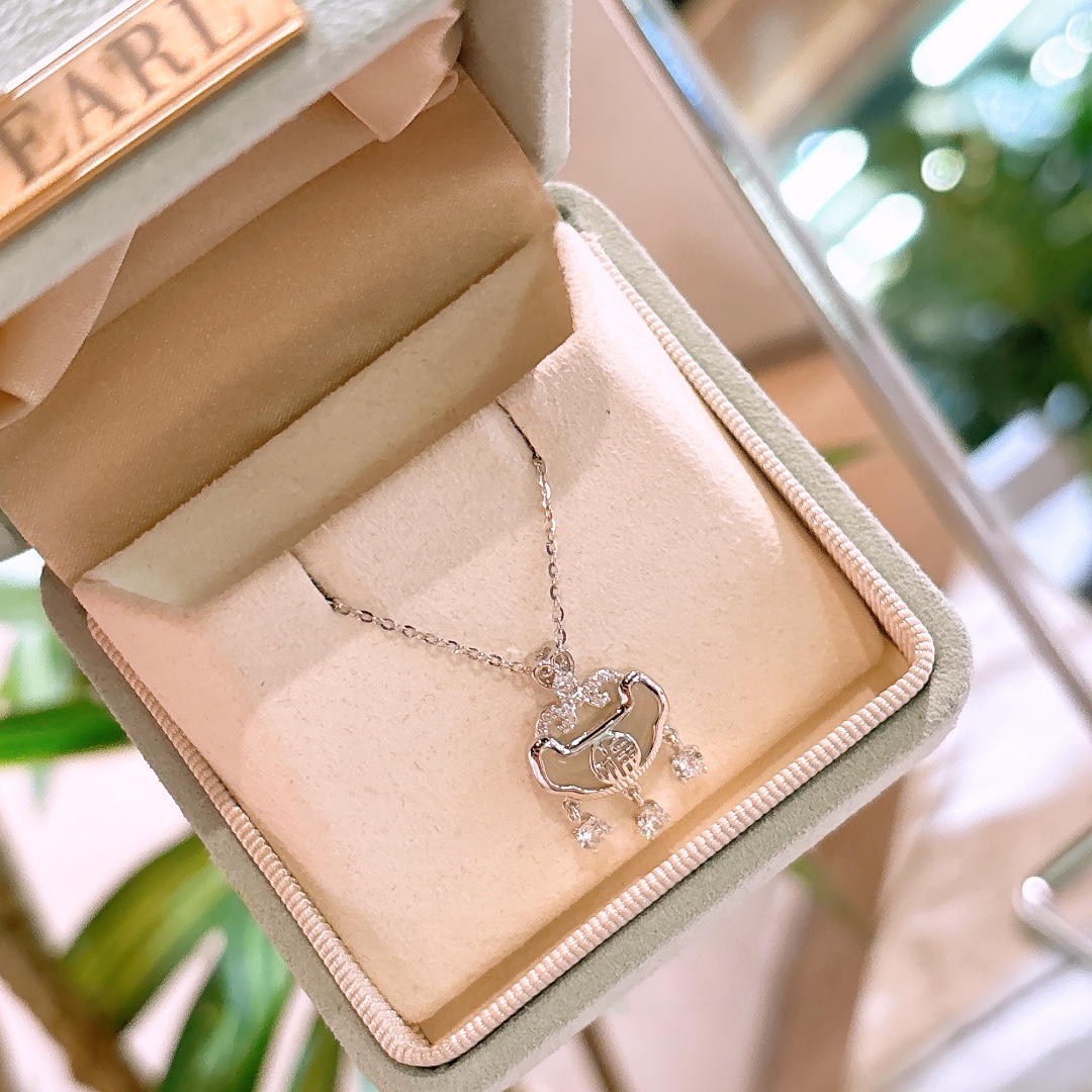 Nickel Free Silver Hetian Jade Necklace Gentle Wedding Favor Silver