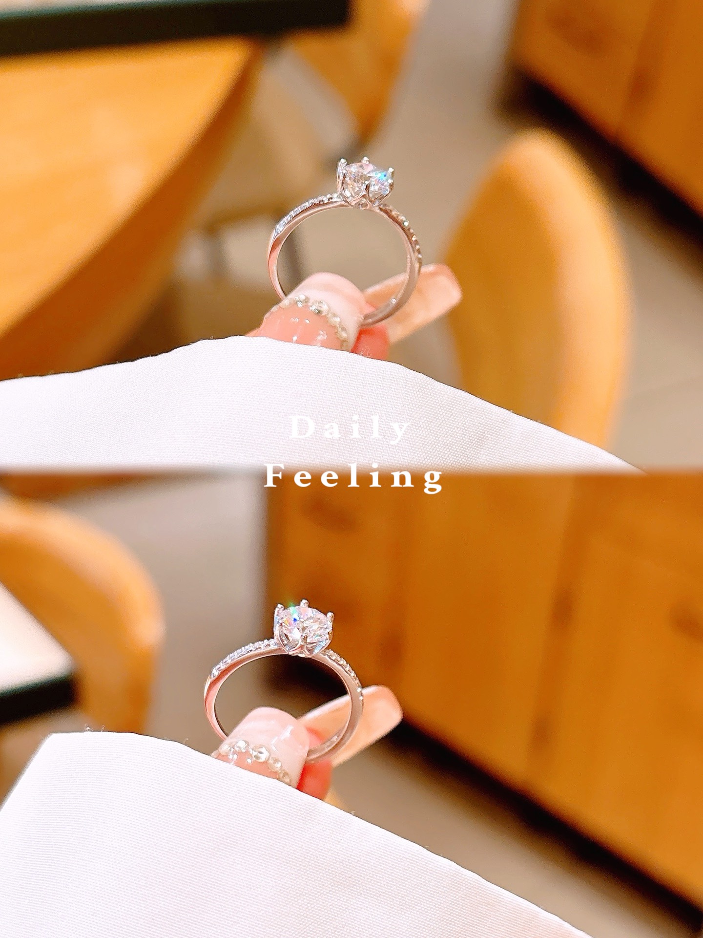 Feinsilber Ring Instagram-Stil Arbeitsplatz Gold