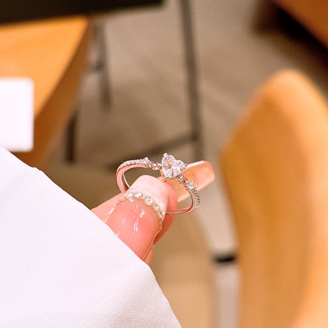 High Polish Silver Ring Light Luxury Wedding Registration Silver