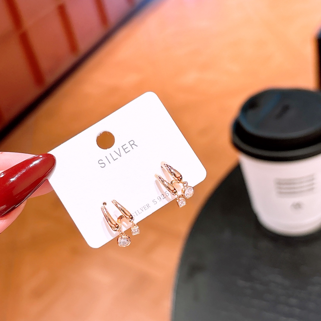 S925 Sterling Silver Earrings Lively Spring Festival Gold