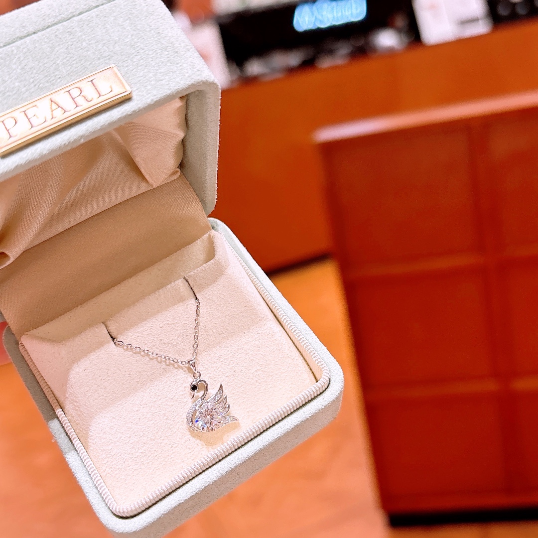 Hochglanzpoliertes Silber Moissanit Kette Frisch Geschenk für sie