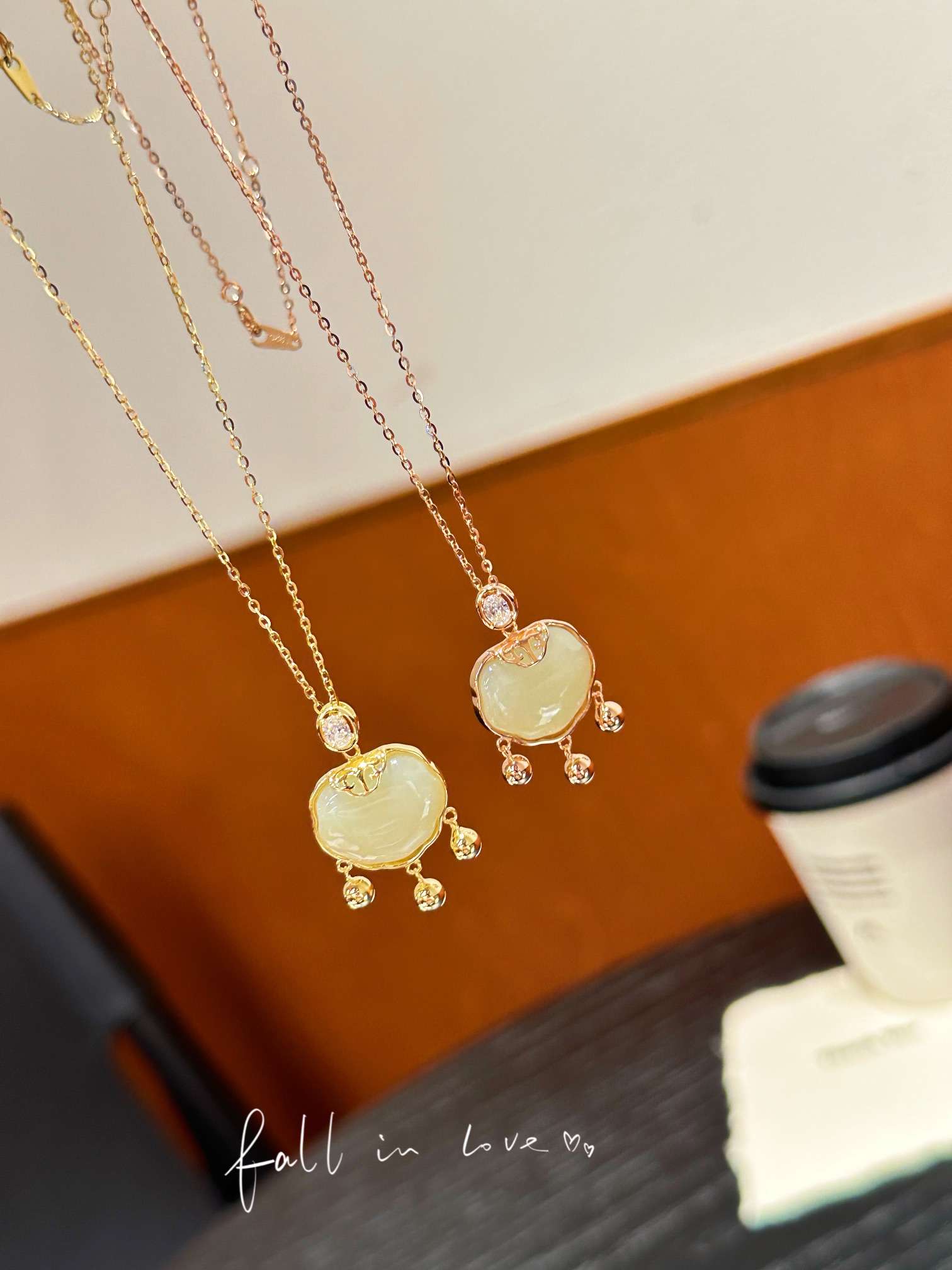 S925 Sterling Silver Hetian Jade Necklace Vintage Party Gold