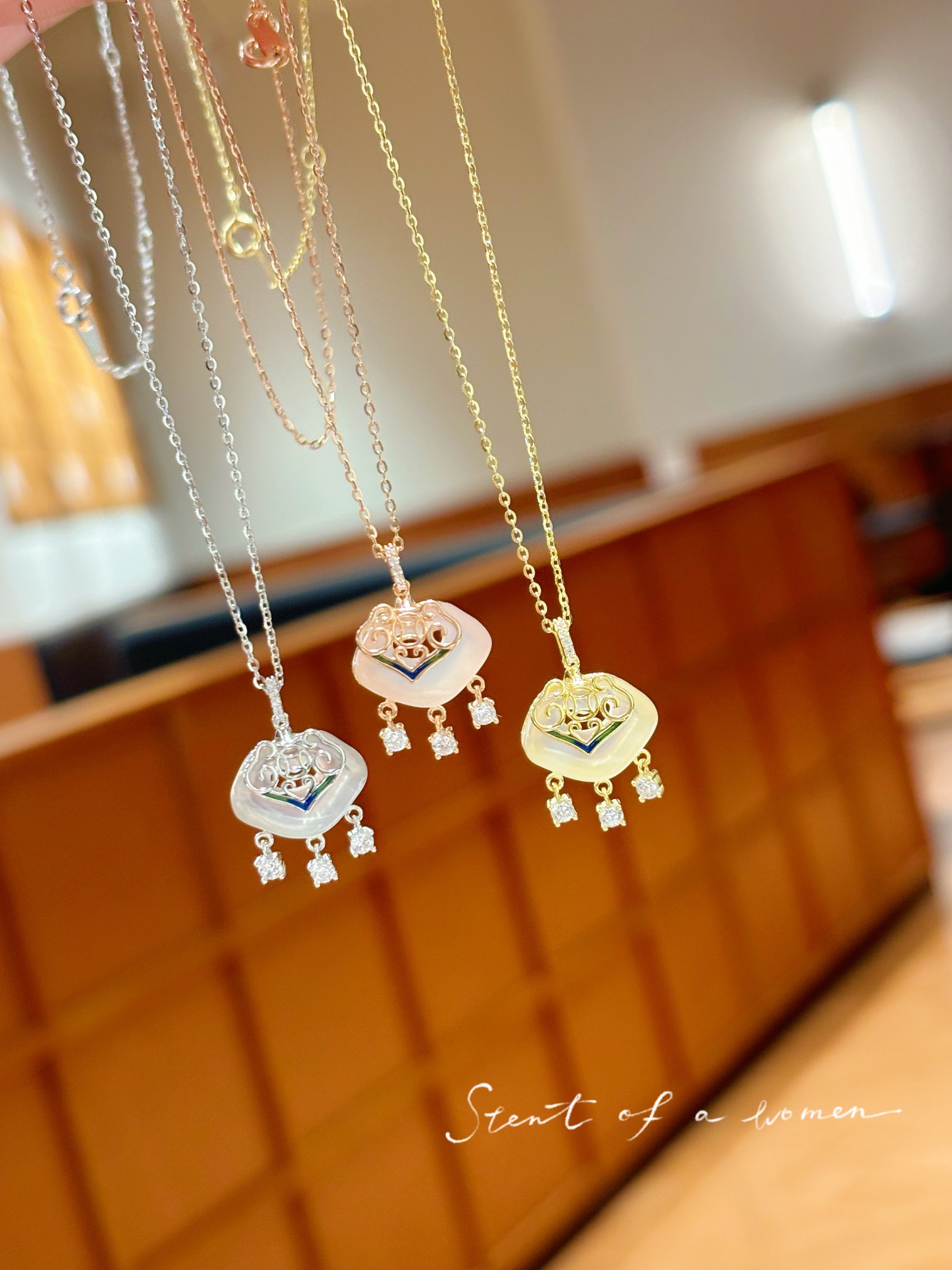 Low Allergy Silver Necklace Chic Party Gold