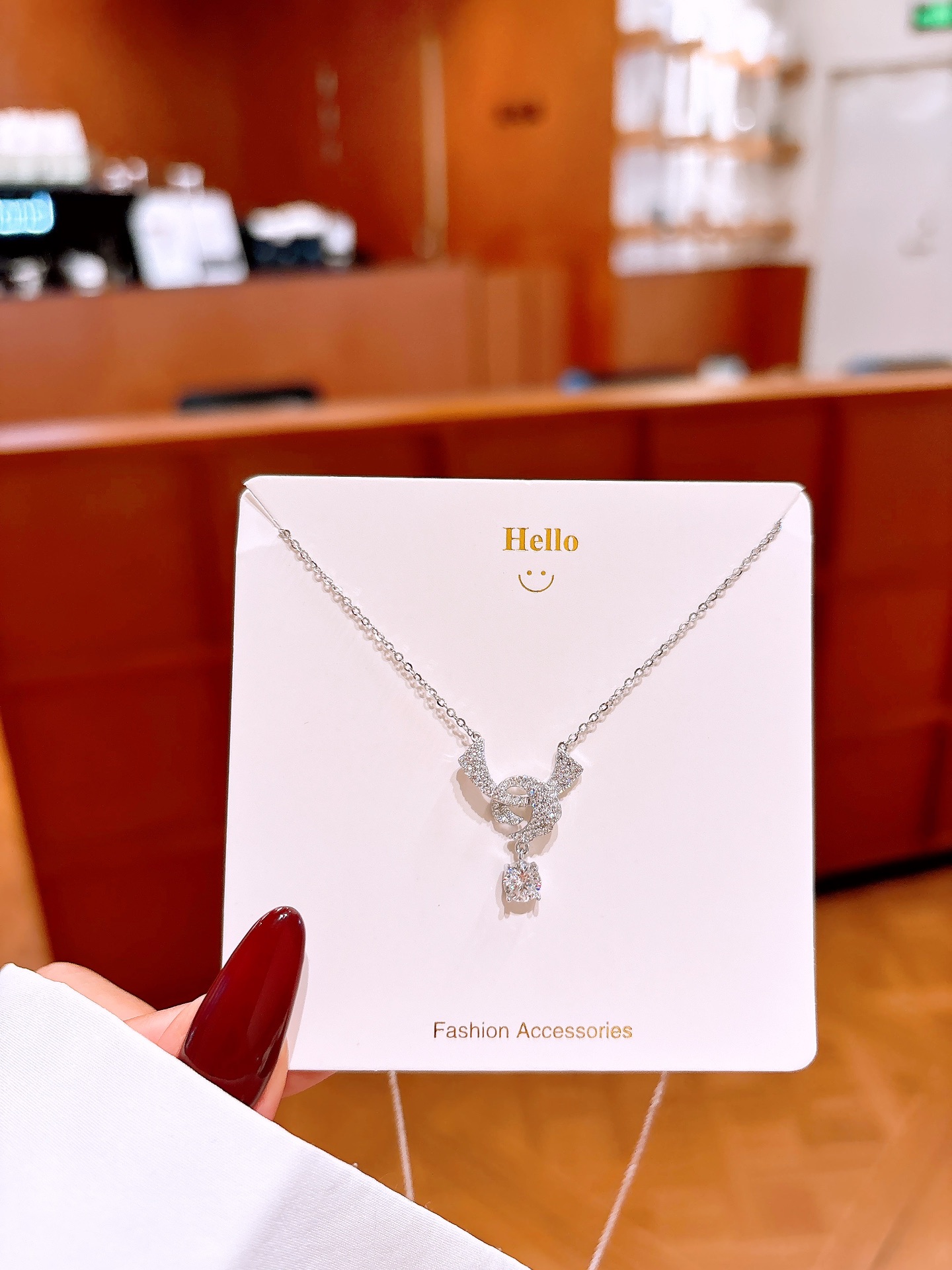 Hochglanzpoliertes Silber Moissanit Kette Schick Abschluss Gold