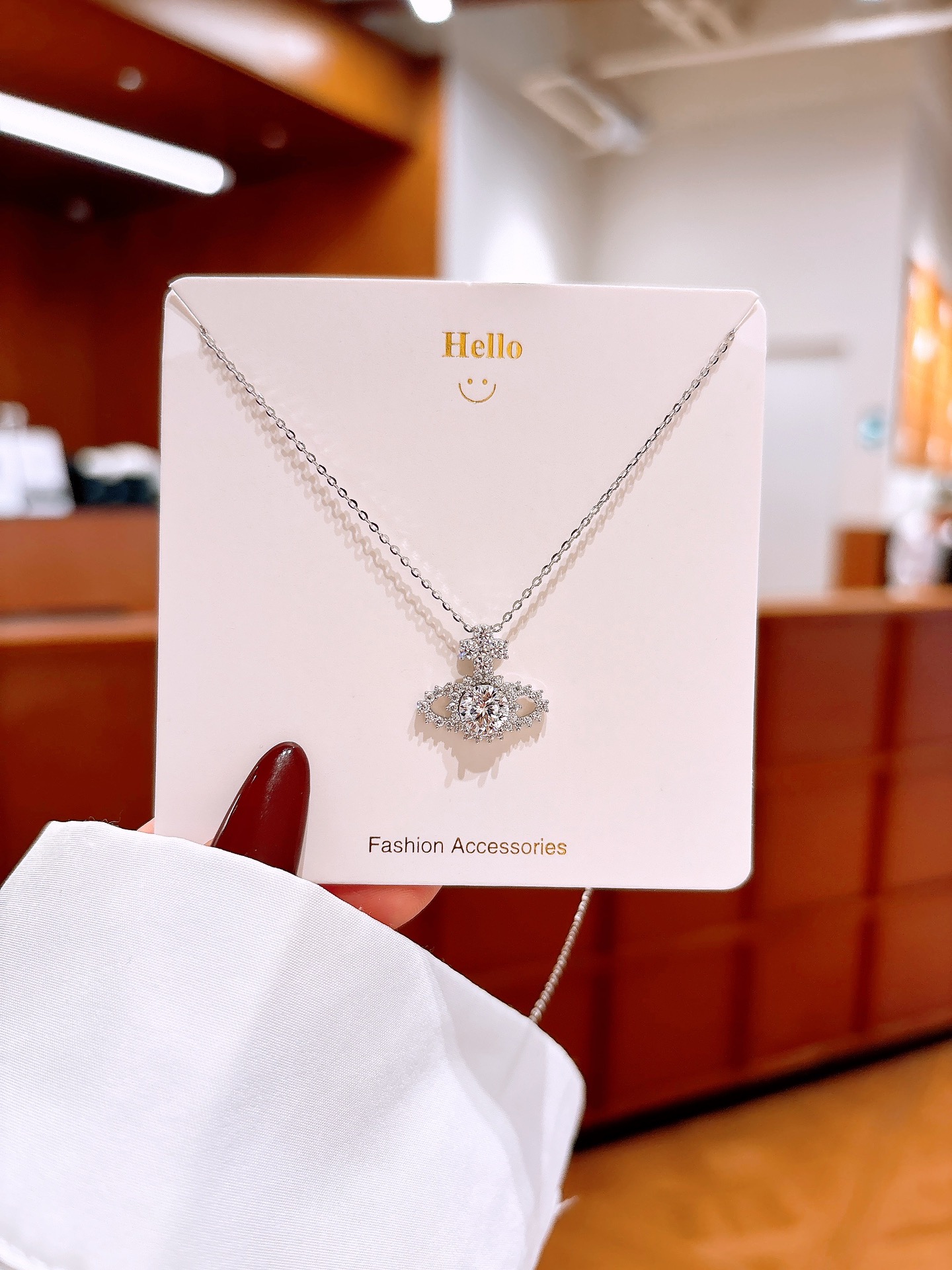 Feinsilber Moissanit Kette Ätherisch Verlobung Silber