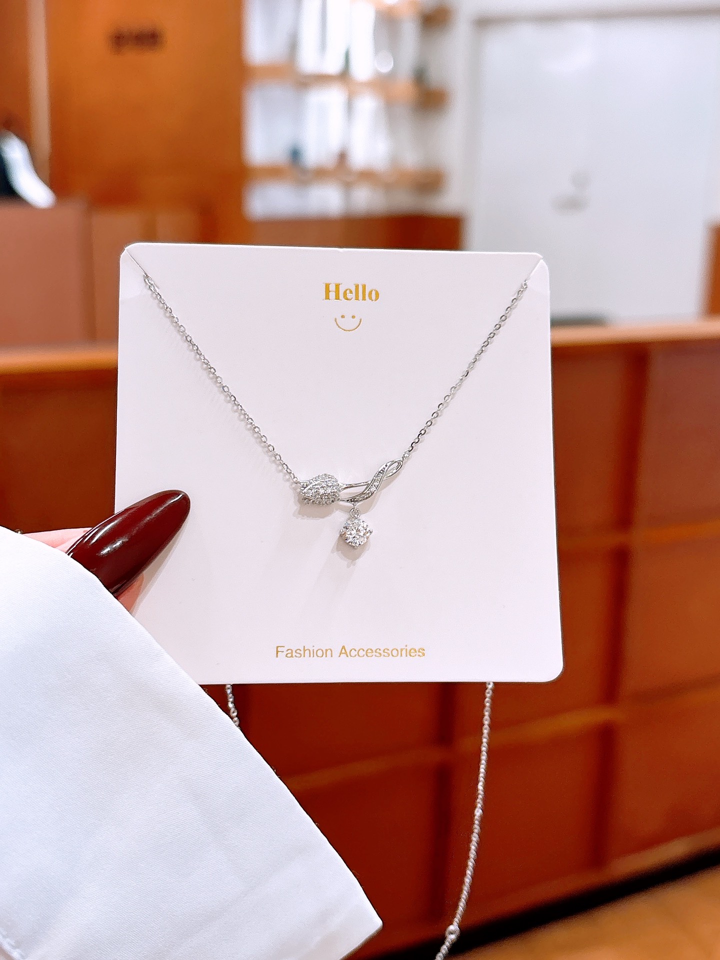 Massivsilber Moissanit Kette Ätherisch Alltag Silber