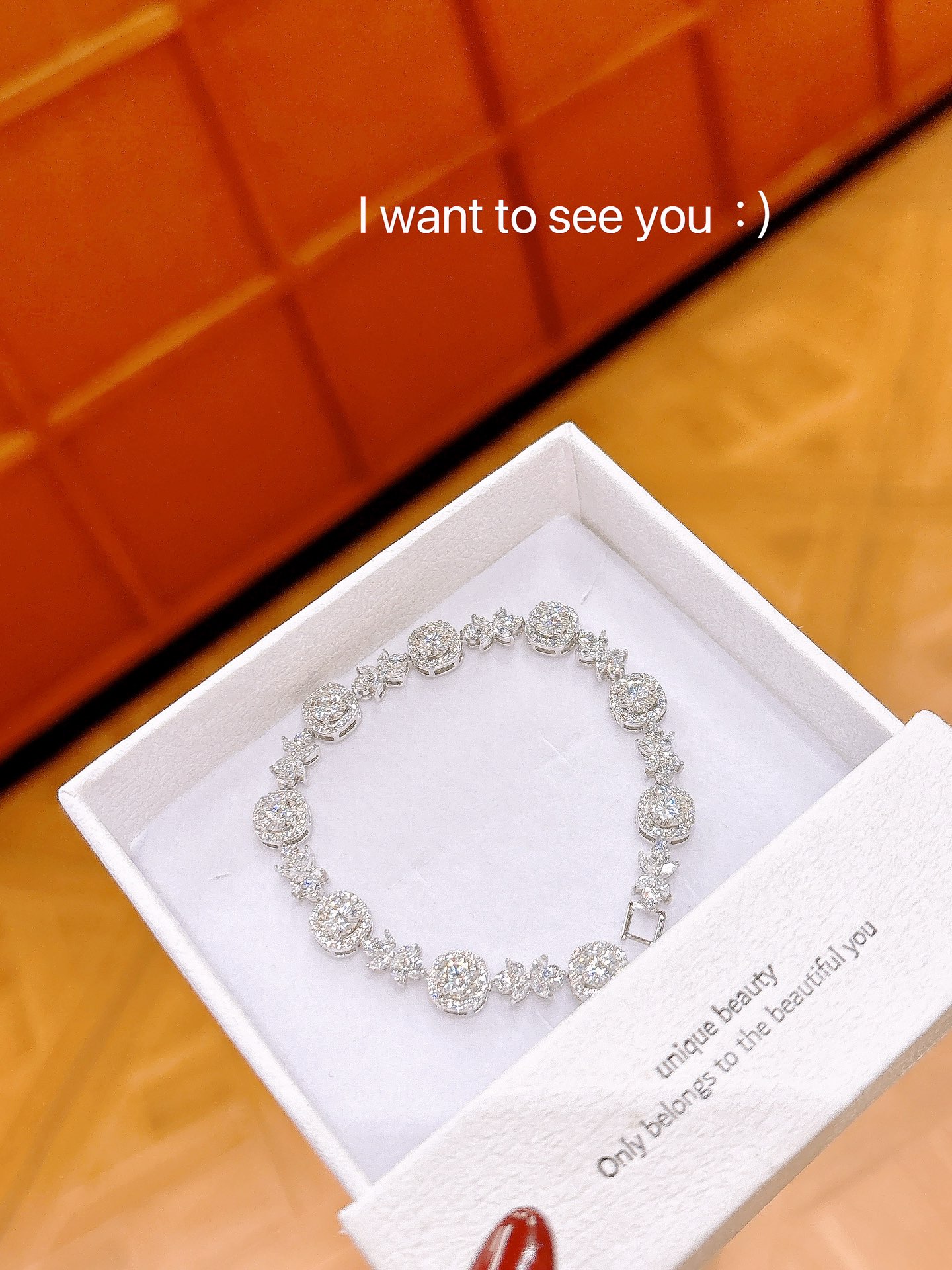 Hypoallergenic Silver Moissanite Bracelet Artistic Wedding Gold