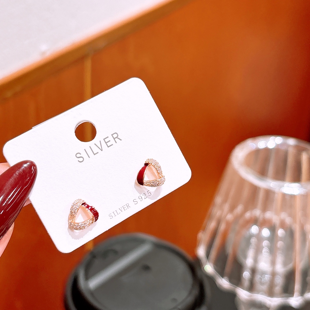 Solid Silver Earrings Cute Christmas Silver