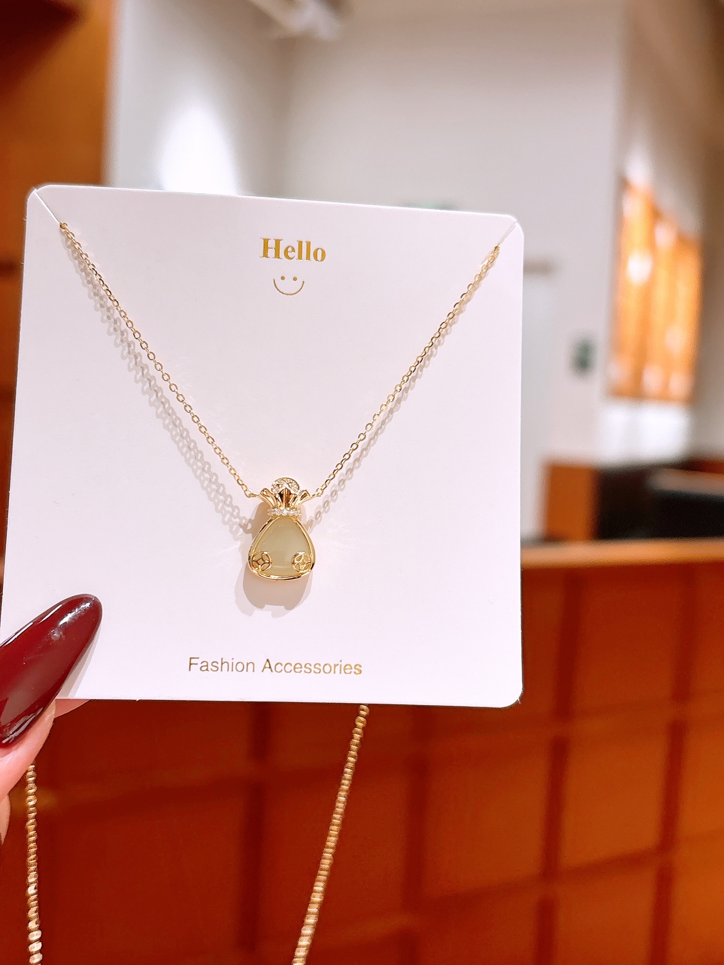 Nickel Free Silver Hetian Jade Necklace Lively Wedding Favor Gold