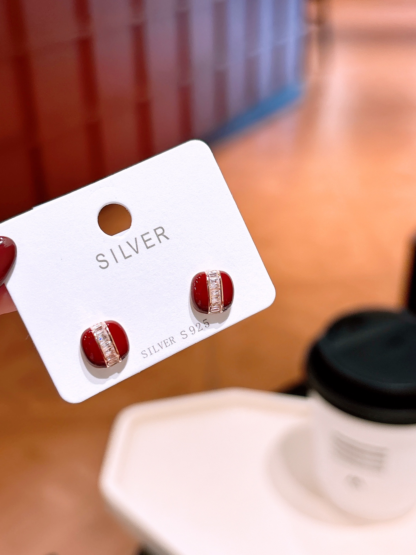 Hochglanzpoliertes Silber Ohrringe Lebendig Valentinstag Gold