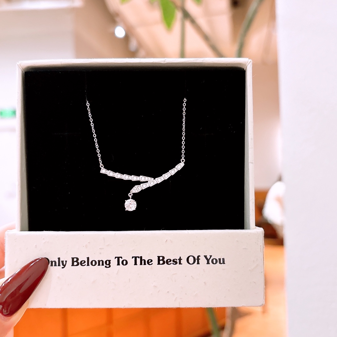 S925 Sterlingsilber Moissanit Kette Elegant Hochzeitsgeschenk Silber