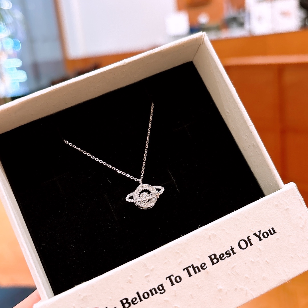 Nickelfreies Silber Moissanit Kette Französisch Geständnis Silber